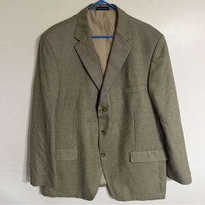 Men's Stafford Essentials‎ Blazer Suit Jacket Brown & Tan Rope Stripe Size 46 R